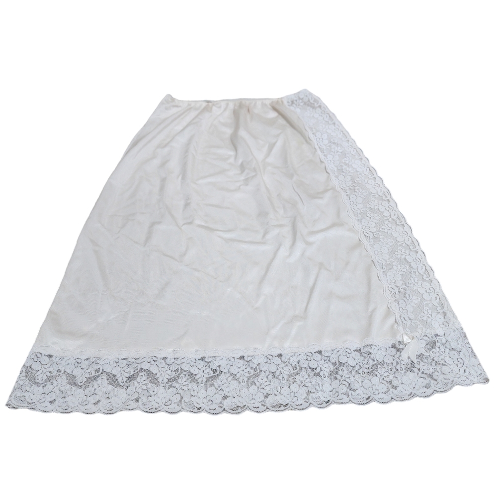 Vintage Cream Half Slip With Lace Inset